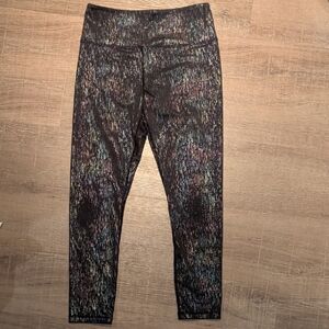 ZYIA Black Metallic Speckle Active Leggings